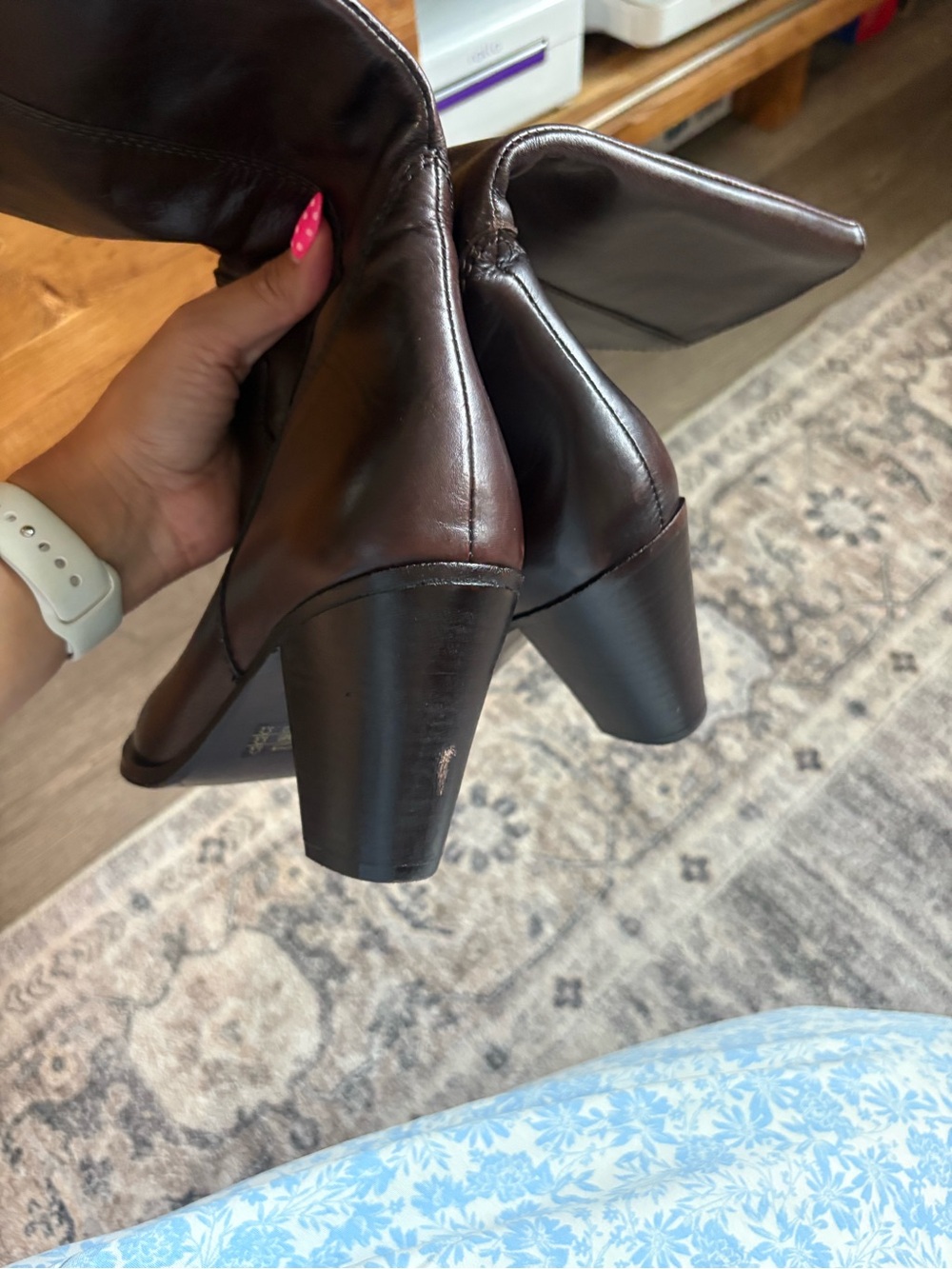 Free People Copenhagen leather point boots brown size 8.5 western cowgirl - Picture 8 of 16